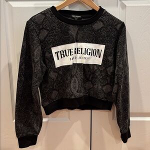 True Religion Black and Gray Snakeskin Sweatshirt
